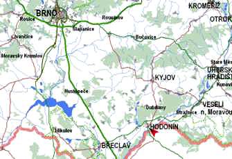 Mapa �R - Hodon�n
